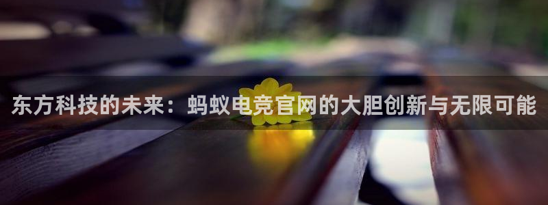 南宫电竞app：东方科技的未来：蚂蚁电竞官网的大胆创新与无限可能