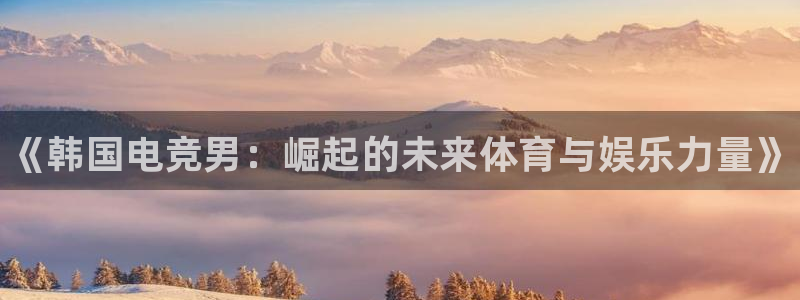南宫电竞贴吧：《韩国电竞男：崛起的未来体育与娱乐力量》