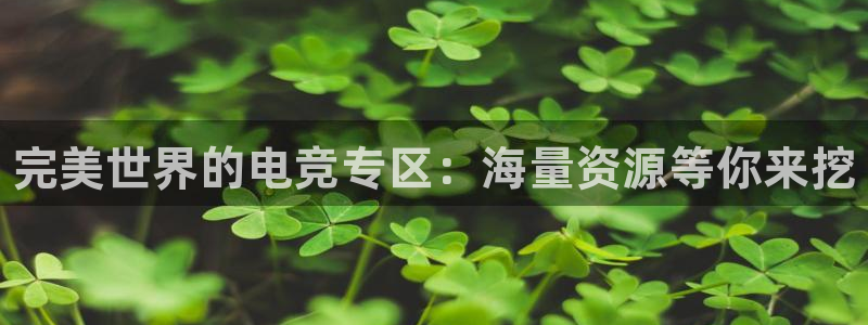 南宫电竞网：完美世界的电竞专区：海量资源等你来挖